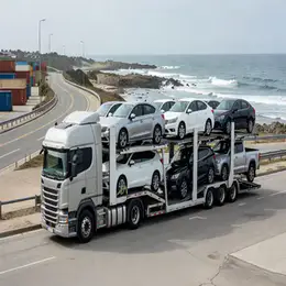 Car transport carrier in Liverpool, Merseyside