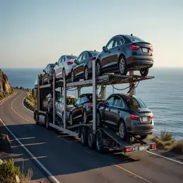 Car transport carrier in Ellesmere Port, Cheshire
