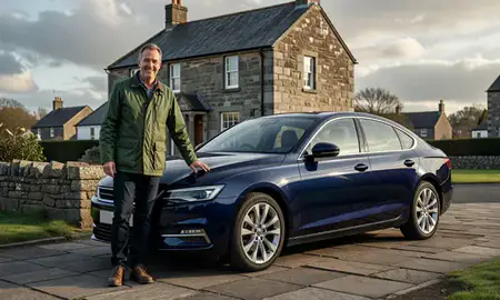 Customer with their delivered car in Aberdeen, United Kingdom