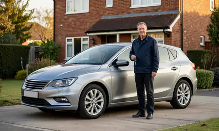 Car delivered to a driveway in Luton, Bedfordshire, United Kingdom