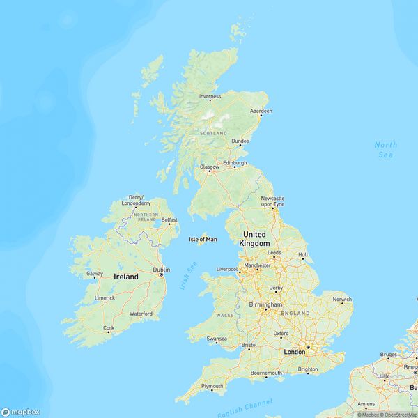 Map of Bedfordshire, UK