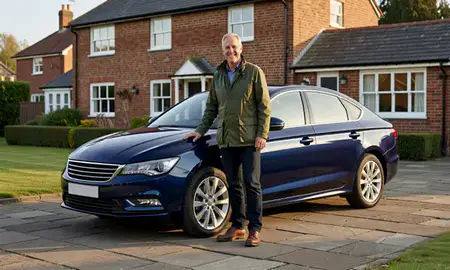 Customer with their delivered car in Berkshire, United Kingdom