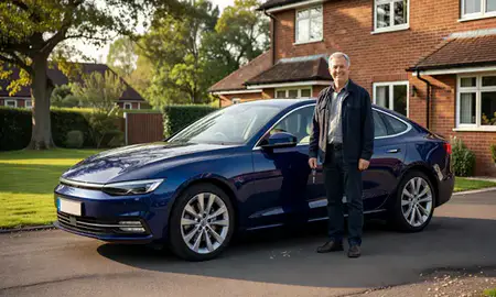 Car delivered to a driveway in Berkshire, United Kingdom