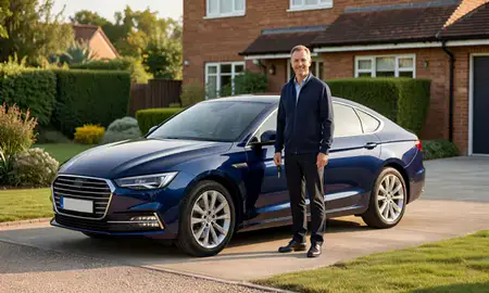 Car delivered to a driveway in Maidenhead, Berkshire, United Kingdom