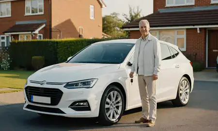 Car delivered to a driveway in Newbury, Berkshire, United Kingdom