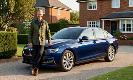 Customer with their delivered car in Aylesbury, Buckinghamshire, United Kingdom