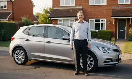 Car delivered to a driveway in Aylesbury, Buckinghamshire, United Kingdom