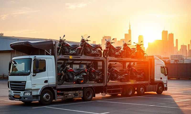 Motorcycle transporter in Bletchley, Buckinghamshire