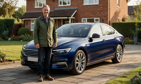 Customer with their delivered car in Cambridgeshire, United Kingdom