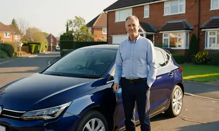 Car delivered to a driveway in Cambridgeshire, United Kingdom