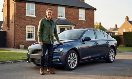 Customer with their delivered car in Cambridge, Cambridgeshire, United Kingdom