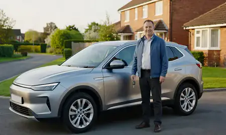 Car delivered to a driveway in Peterborough, Cambridgeshire, United Kingdom