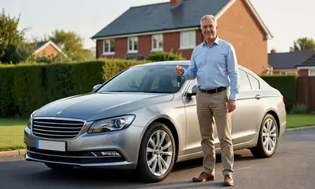 Car delivered to a driveway in Cheshire, United Kingdom