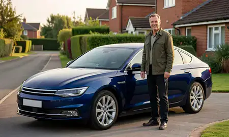 Car delivered to a driveway in Chester, Cheshire, United Kingdom