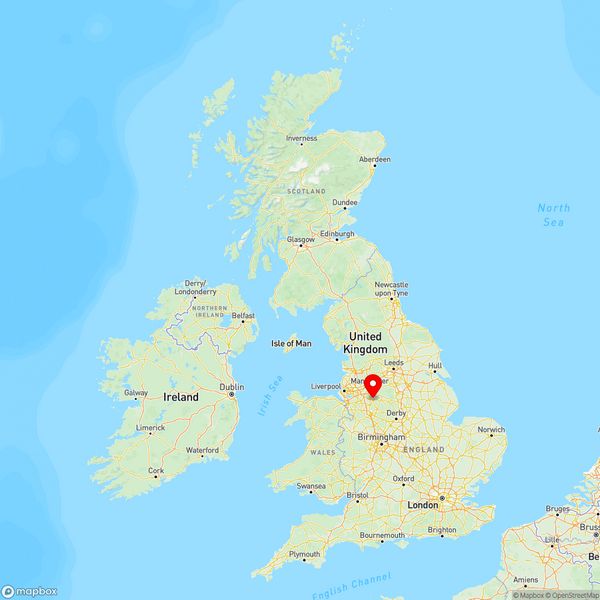 Map of Macclesfield, Cheshire, UK