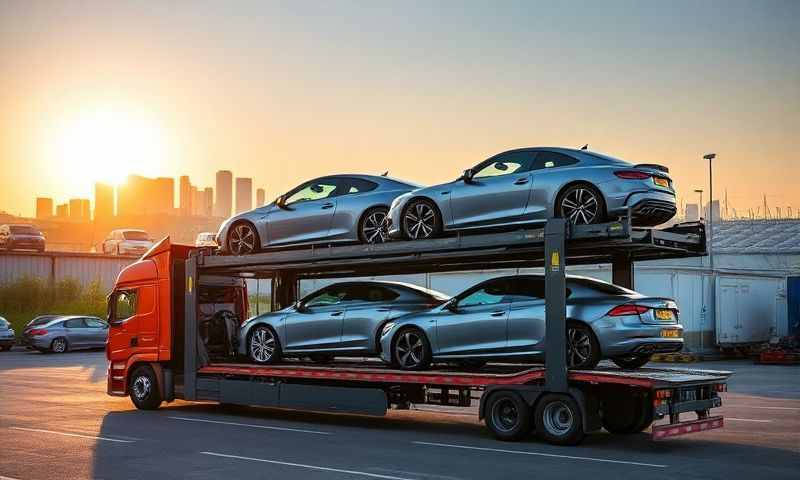 Car transporter in Runcorn, Cheshire