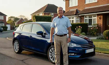 Car delivered to a driveway in Warrington, Cheshire, United Kingdom