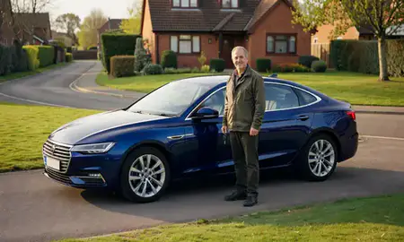Car delivered to a driveway in Wilmslow, Cheshire, United Kingdom
