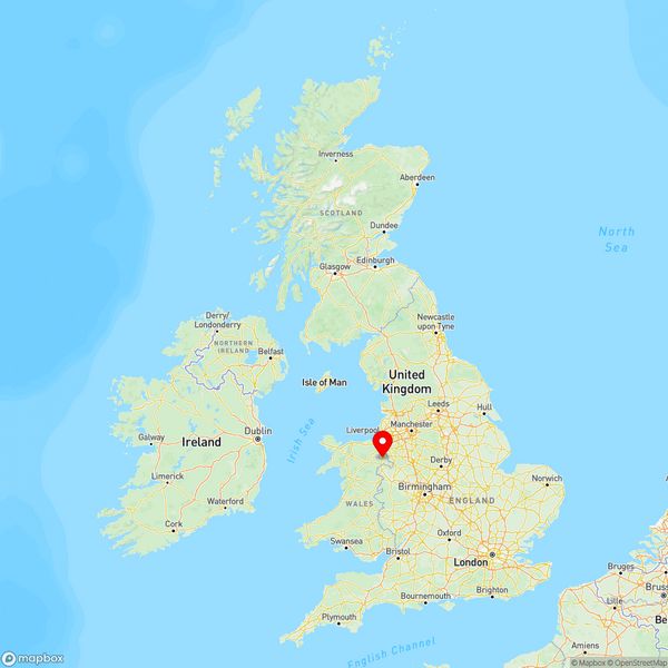 Map of Wrexham, Clwyd, UK