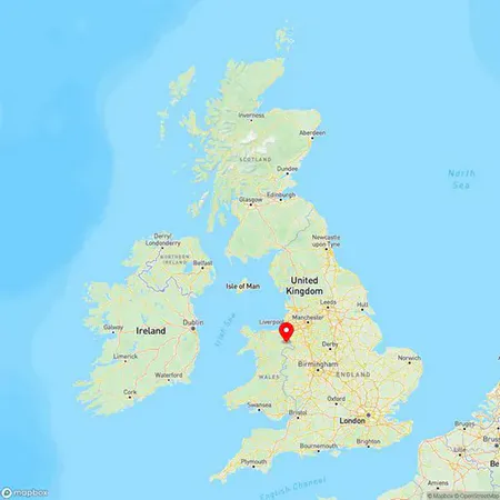 Map of Wrexham, Clwyd, United Kingdom