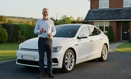 Car delivered to a driveway in County Antrim, United Kingdom