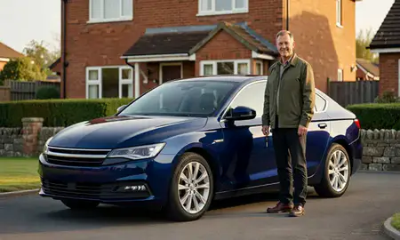 Car delivered to a driveway in Belfast, County Antrim, United Kingdom