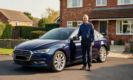Car delivered to a driveway in Lisburn, County Antrim, United Kingdom