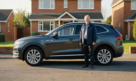 Car delivered to a driveway in Newtownabbey, County Antrim, United Kingdom