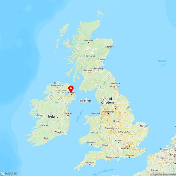 Map of Newtownabbey, County Antrim, UK