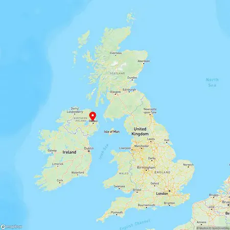 Map of Newtownabbey, County Antrim, United Kingdom