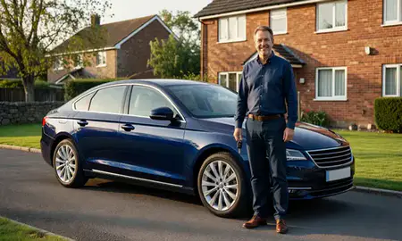 Car delivered to a driveway in County Armagh, United Kingdom