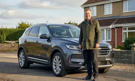 Car delivered to a driveway in County Down, United Kingdom