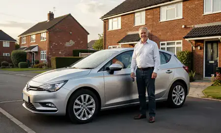 Car delivered to a driveway in County Durham, United Kingdom