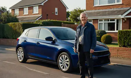 Car delivered to a driveway in Chester-le-Street, County Durham, United Kingdom