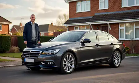 Car delivered to a driveway in Darlington, County Durham, United Kingdom