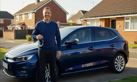 Car delivered to a driveway in Hartlepool, County Durham, United Kingdom
