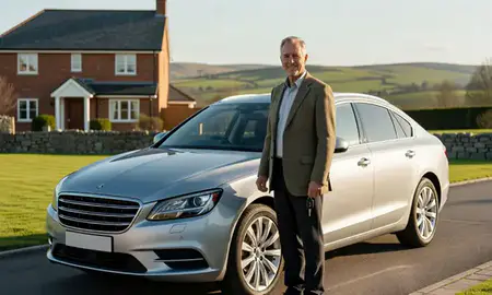 Car delivered to a driveway in County Londonderry, United Kingdom