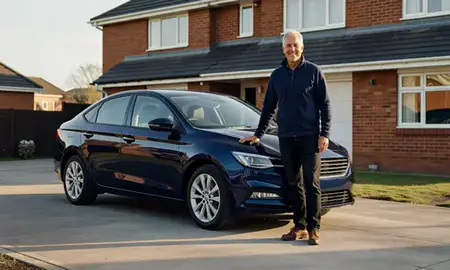 Customer with their delivered car in Derry/Londonderry, County Londonderry, United Kingdom