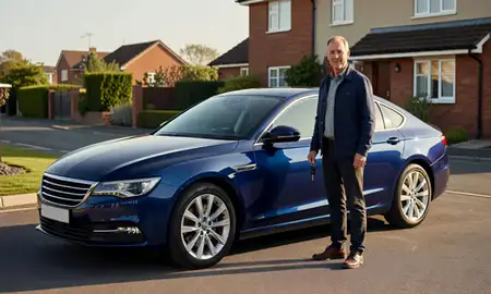 Car delivered to a driveway in Derry/Londonderry, County Londonderry, United Kingdom
