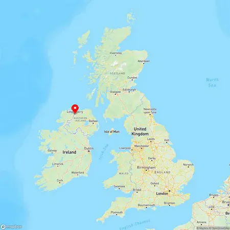 Map of Derry/Londonderry, County Londonderry, United Kingdom
