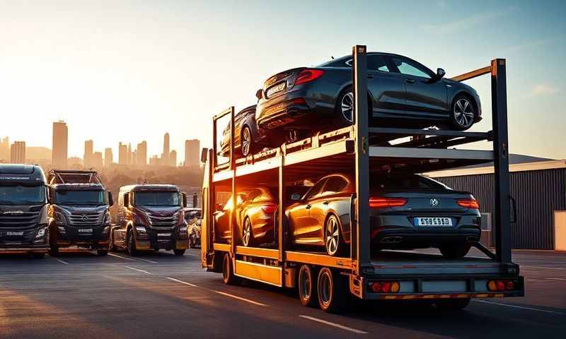 Car transporter in Barrow-in-Furness, Cumbria