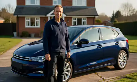 Car delivered to a driveway in Carlisle, Cumbria, United Kingdom