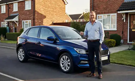 Car delivered to a driveway in Swadlincote, Derbyshire, United Kingdom