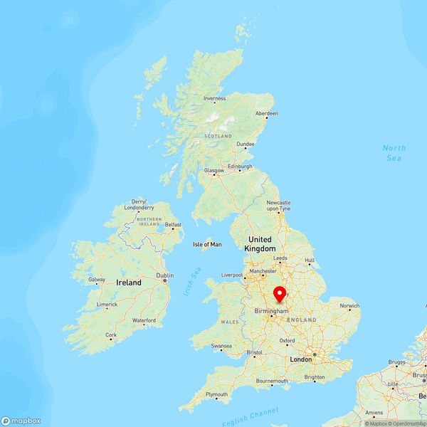 Map of Swadlincote, Derbyshire, UK