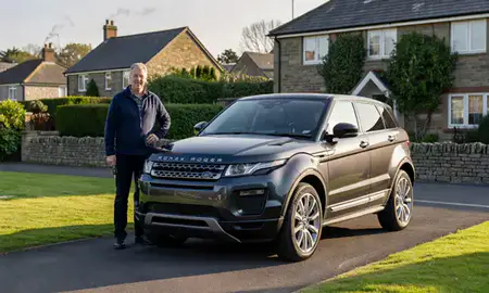 Car delivered to a driveway in Devon, United Kingdom