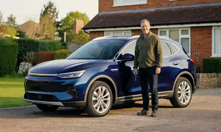 Car delivered to a driveway in Exeter, Devon, United Kingdom