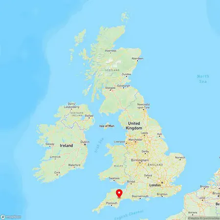 Map of Exeter, Devon, United Kingdom