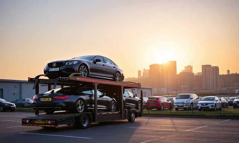 Car transporter in Exmouth, Devon