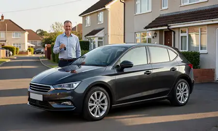 Car delivered to a driveway in Paignton, Devon, United Kingdom