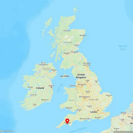 Map of Plymouth, Devon, United Kingdom